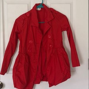 Red jacket with buttons